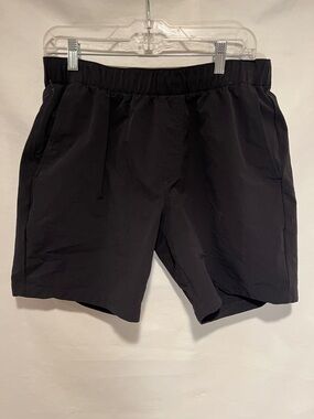 Rhoback Men's Black Athletic Elastic-Waist Shorts